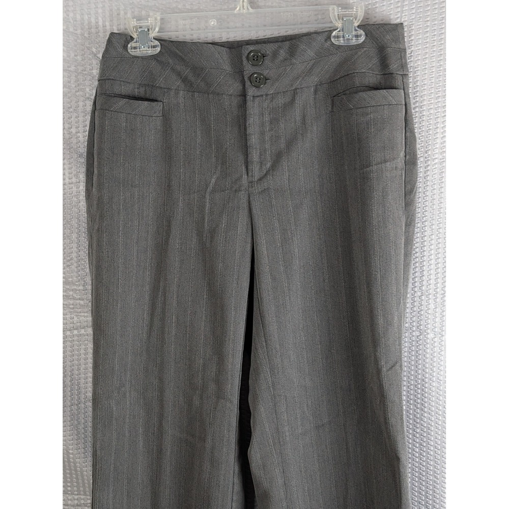 Christopher & Banks Womens Size 6 Gray Pinstripe Trouser Pants Double Button
